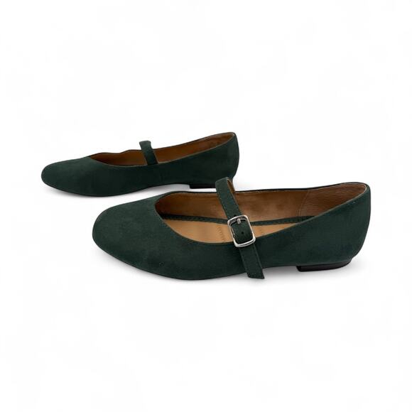 EUC- Cynthia Rowley Mary Jane’s Green Suede Size 8 - Picture 1 of 5